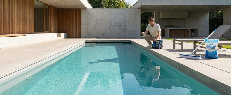 Comment réduire le taux de stabilisant dans une piscine