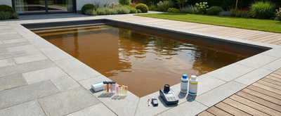 Eau de piscine marron : causes, diagnostic et solutions pour retrouver une eau claire