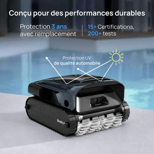 Robot Nettoyeur Piscine Rechargeable PRR-120 - 100 M² - Autonomie 120 Min - Sans Fil - 1